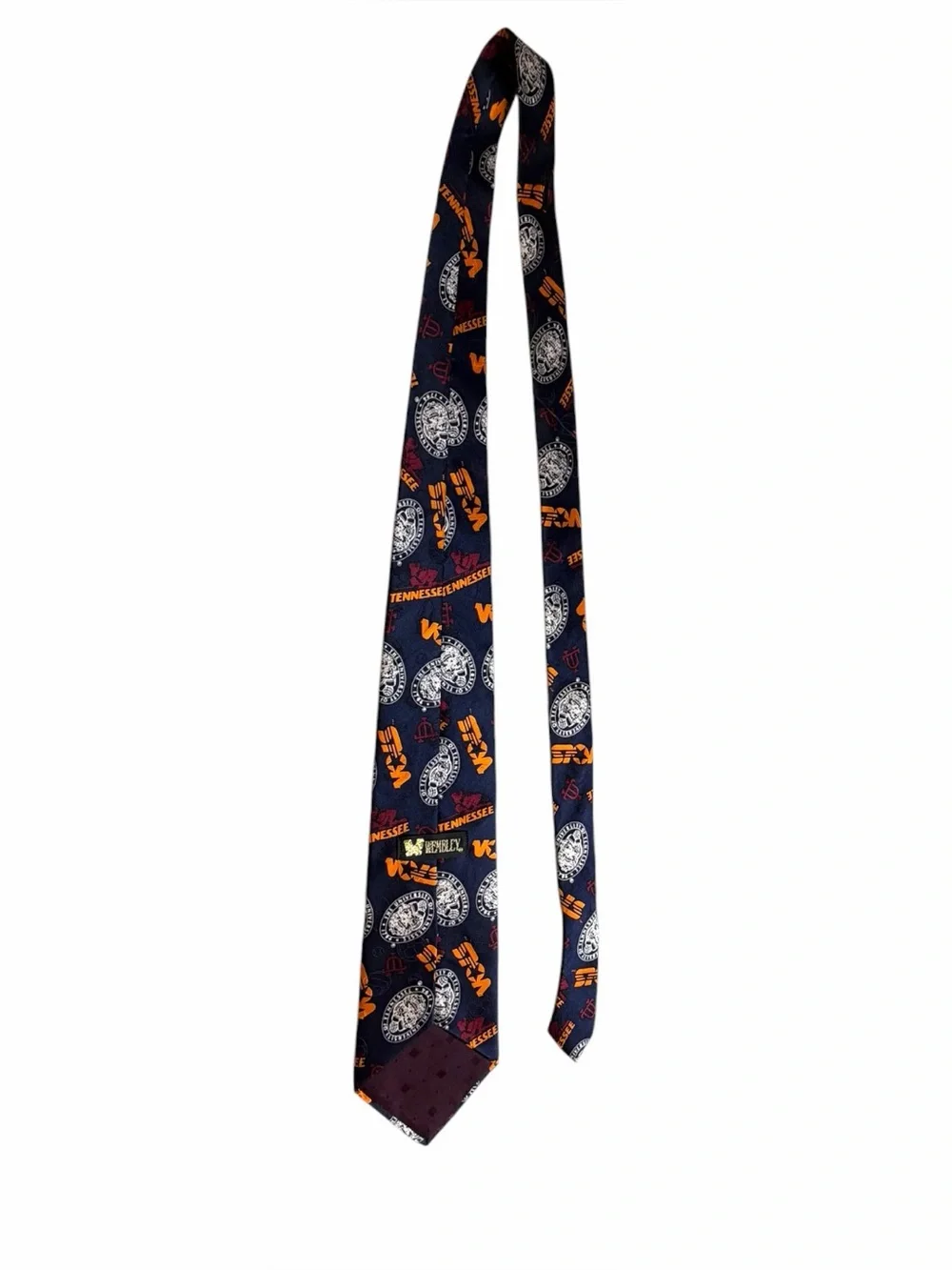 Vintage 90s Wembley University of Tennessee Volunteers Men's Silk Tie Crest UT